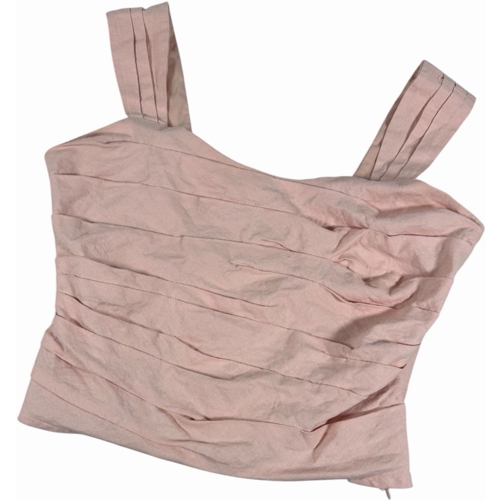 Express Your Women's Ruched Cropped Tank Top In Pale Pink Size M